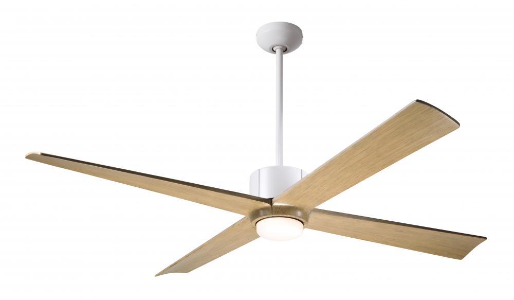 Nouveau DC Fan; Matte White Finish w/ Graphite; 56" Maple Blades; 17W LED; Wall Control