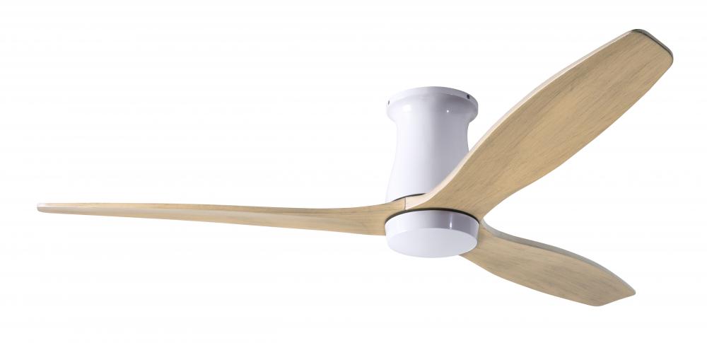 Arbor Flush DC Fan; Gloss White Finish; 54" Maple Blades; No Light; Wall/Remote Combo Control