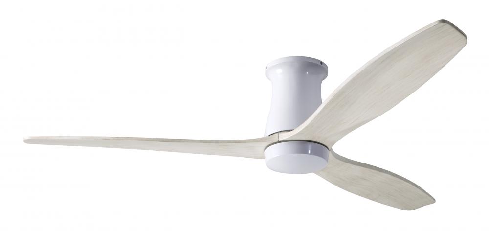 Arbor Flush DC Fan; Gloss White Finish; 54" Whitewash Blades; No Light; Wall/Remote Combo Contro