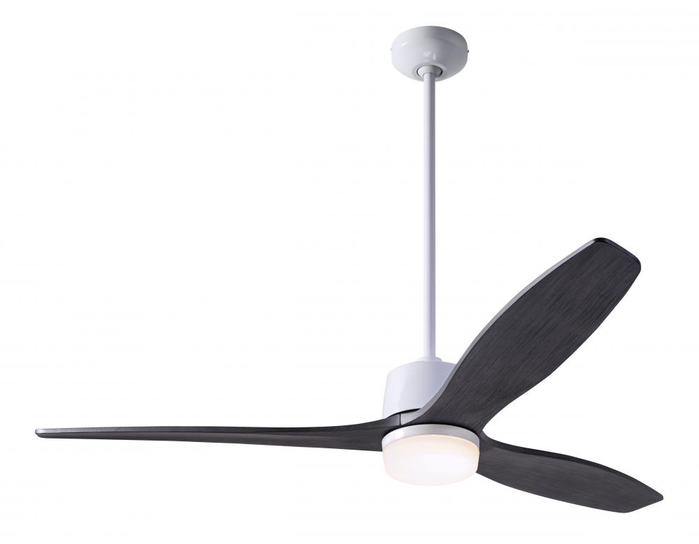 Arbor DC Fan; Gloss White Finish; 54" Ebony Blades; 17W LED; Wall Control