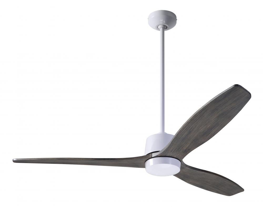 Arbor DC Fan; Gloss White Finish; 54" Graywash Blades; No Light; Remote Control