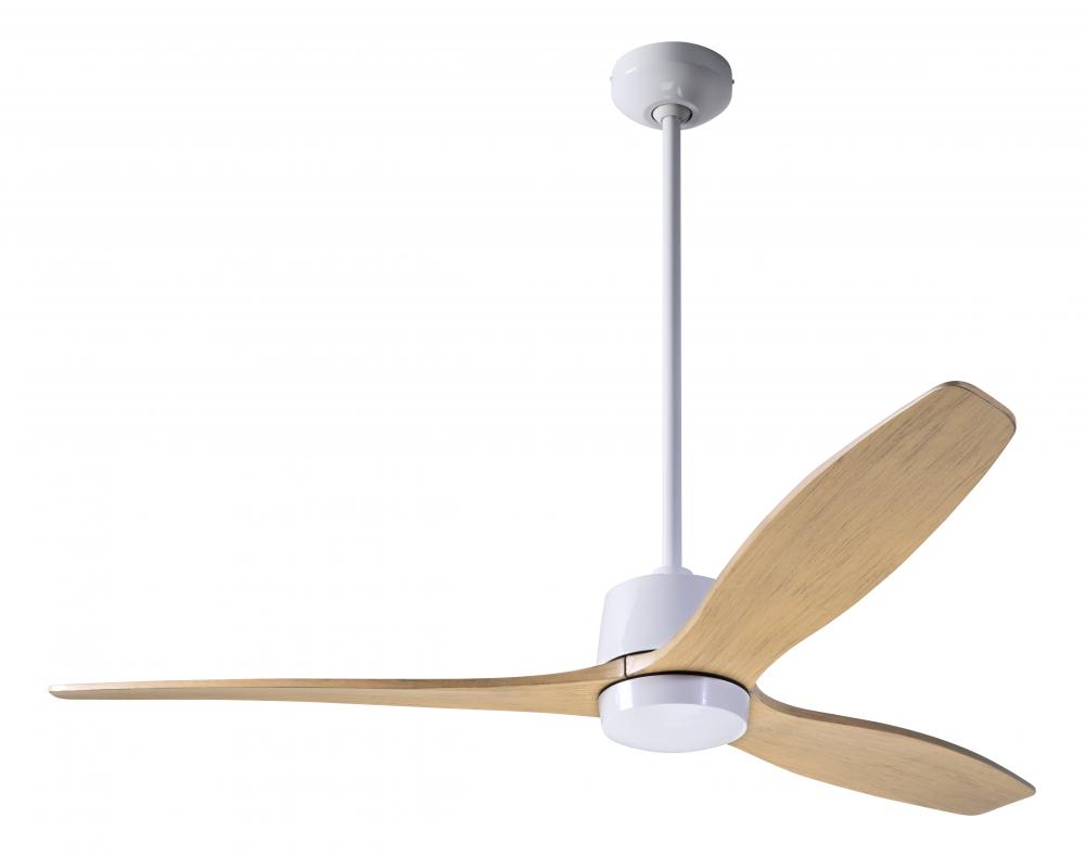 Arbor DC Fan; Gloss White Finish; 54" Maple Blades; No Light; Remote Control