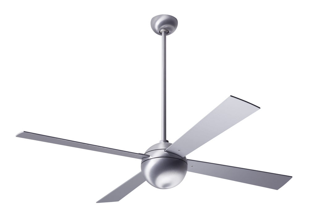 Ball Fan; Brushed Aluminum Finish; 42" Aluminum Blades; No Light; Handheld Remote Control (2-wir