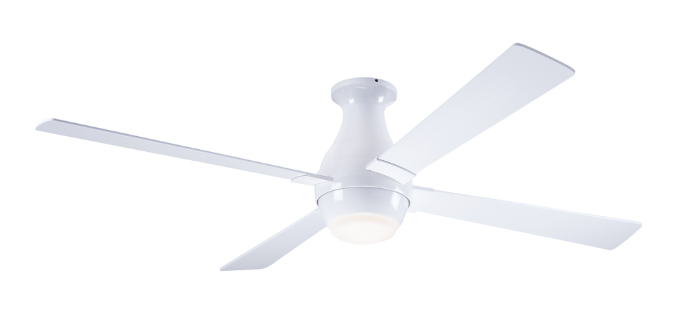 Gusto Flush Fan Gloss White Finish 56 Nickel Blades 20W LED Fan Speed and Light Control (3