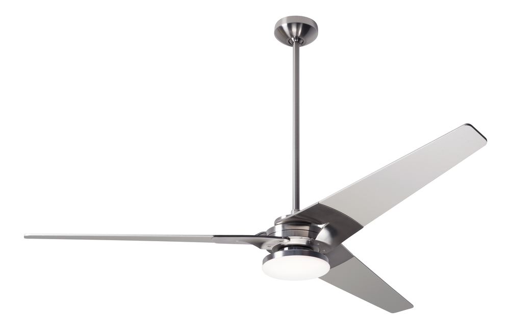 Torsion Fan; Bright Nickel Finish; 62" Nickel Blades; 20W LED; Fan Speed and Light Control (3-wi