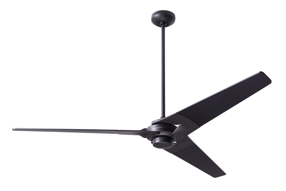 Torsion Fan; Dark Bronze Finish; 62" Black Blades; No Light; Fan Speed and Light Control (3-wire