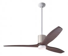 Modern Fan Co. LLX-GWIV-54-MG-271-WC - LeatherLuxe DC Fan; Gloss White Finish with Ivory Leather; 54" Mahogany Blades; 17W LED; Wall Co