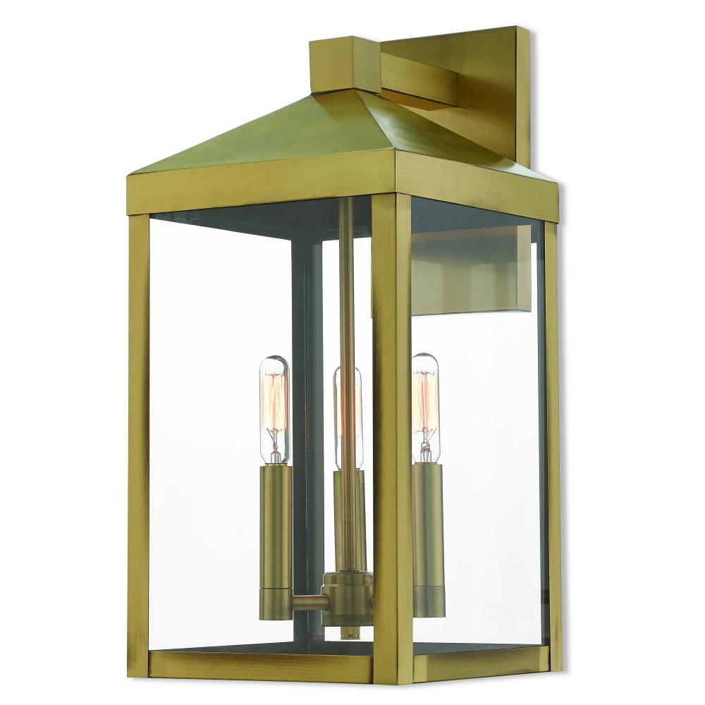 3 Lt AB Outdoor Wall Lantern