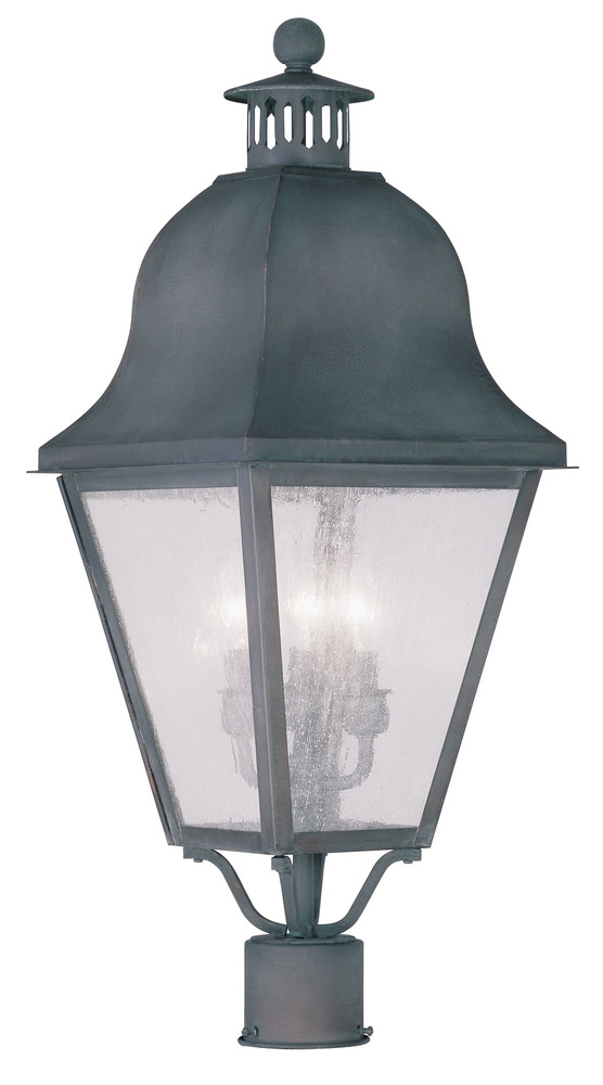 3 Light Charcoal Outdoor Post Lantern