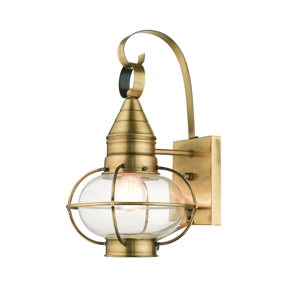 1 Lt Antique Brass Outdoor Wall Lantern