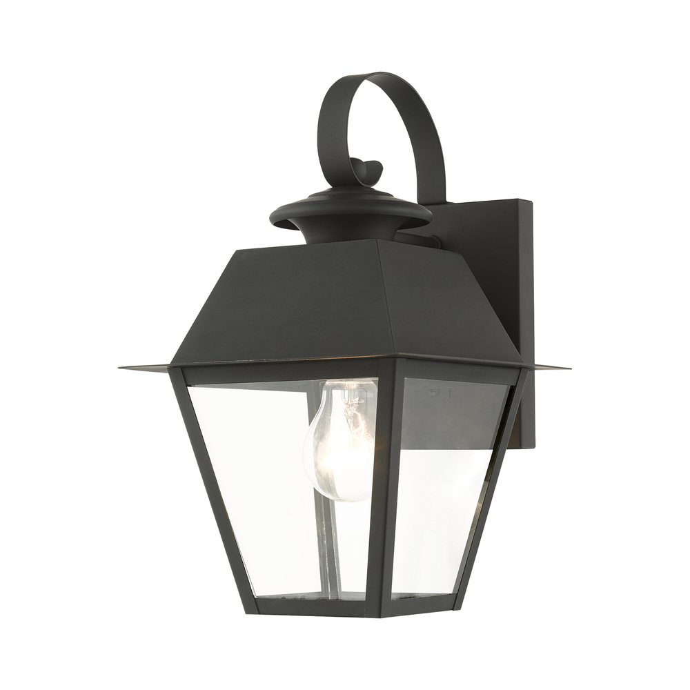 1 Lt Black Outdoor Wall Lantern