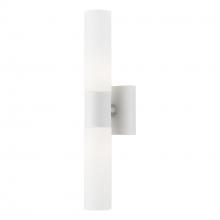 Livex Lighting 10102-03 - 2 Light White with Brushed Nickel Accent ADA Vanity Sconce