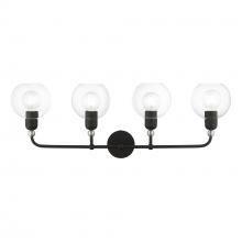 Livex Lighting 16975-04 - 4 Light Black with Brushed Nickel Accents Large Sphere Vanity Sconce