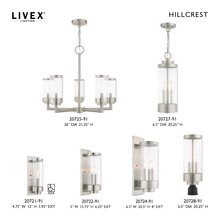 Livex Lighting 20727-91 - 3 Lt Brushed Nickel Outdoor Pendant Lantern