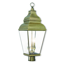 Livex Lighting 2594-01 - 3 Light Antique Brass Post-Top Lantern