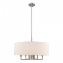 Livex Lighting 42605-91 - 6 Lt Brushed Nickel Pendant Chandelier