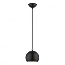 Livex Lighting 45481-68 - 1 Light Shiny Black with Polished Chrome Accents Globe Mini Pendant