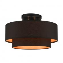 Livex Lighting 45614-04 - 3 Light Black Large Semi-Flush