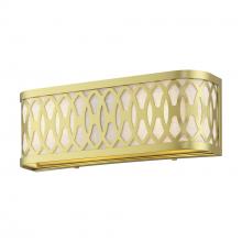 Livex Lighting 53430-33 - 2 Light Soft Gold ADA Sconce with Hand Crafted Oatmeal Color Fabric Hardback Shade