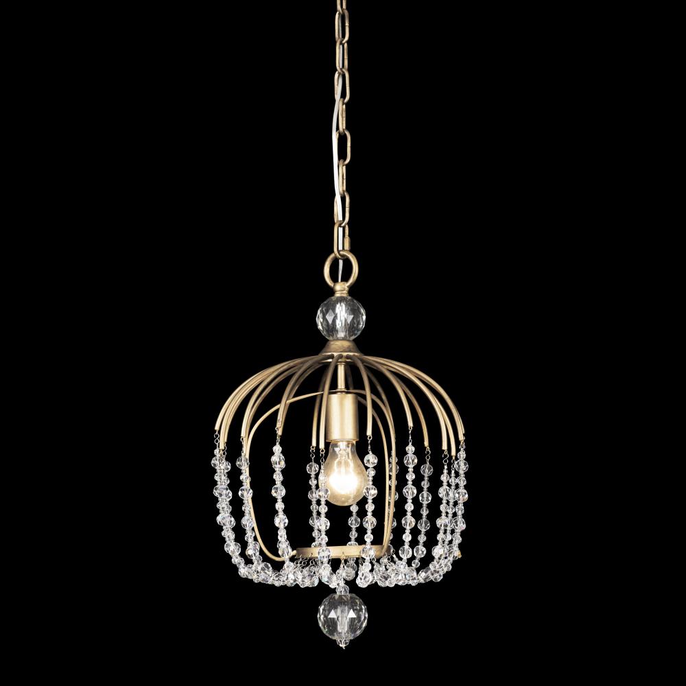 Voliere 1-Lt Crystal Pendant - Havana Gold