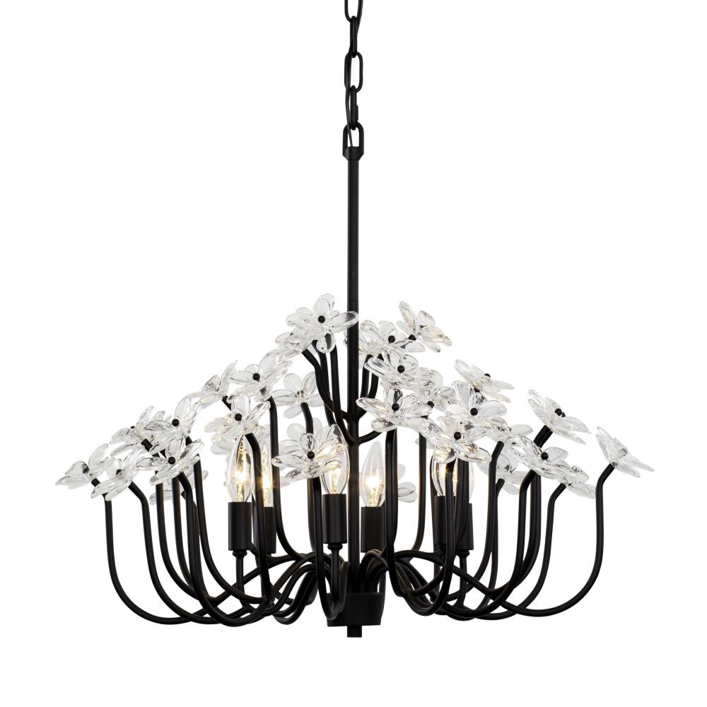 Wildflower 6-Lt Chandelier - Matte Black