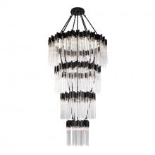 Varaluz 309C30MBFG - Matrix 30-Lt 4-Tier Chandelier - Matte Black/French Gold