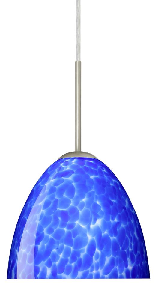 Besa Sasha Pendant Satin Nickel Blue Cloud 1x50W B10 Med