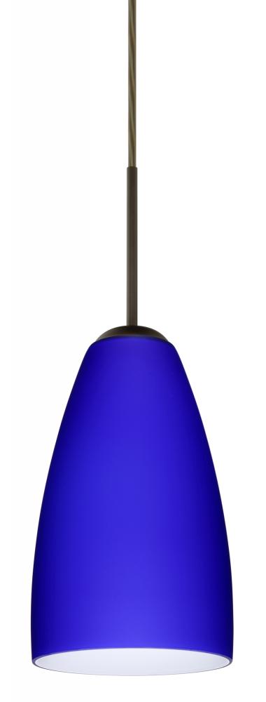 Besa Riva 9 Pendant Bronze Cobalt Blue Matte 1x75W Medium Base