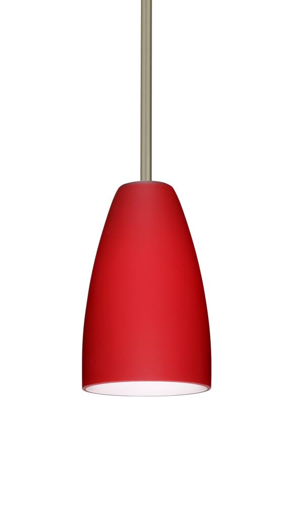 Besa Riva 9 LED Pendant 1Tt Ruby Matte Satin Nickel 1x9W LED