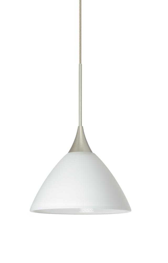 Besa Pendant Domi Satin Nickel White 1x6W LED