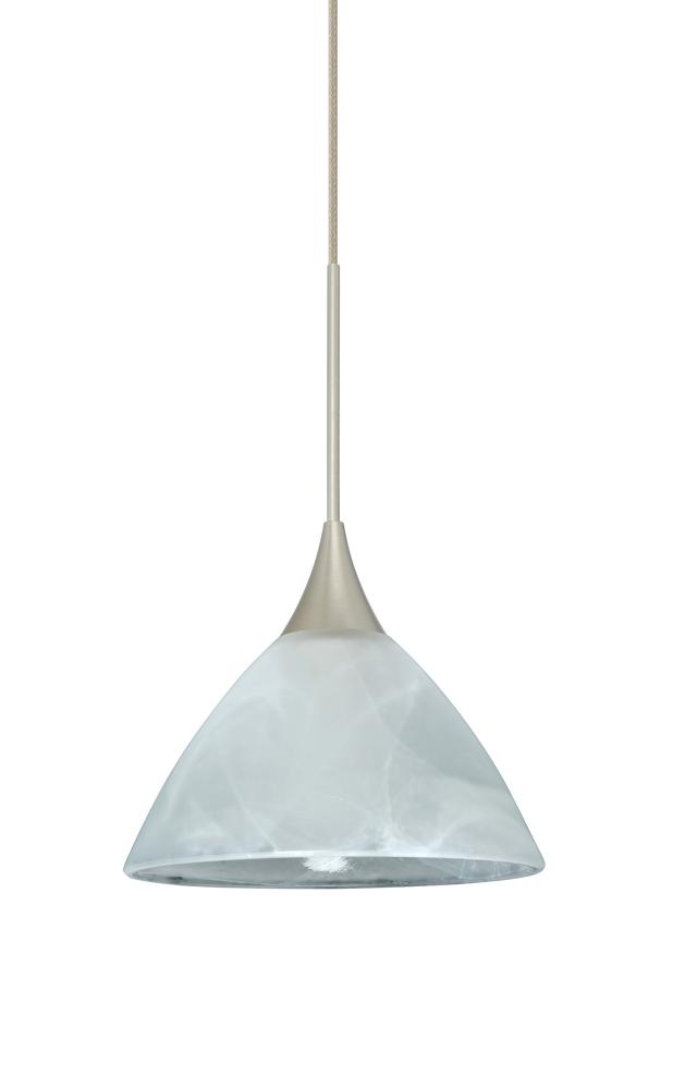 Besa Pendant Domi Satin Nickel Marble 1x6W LED