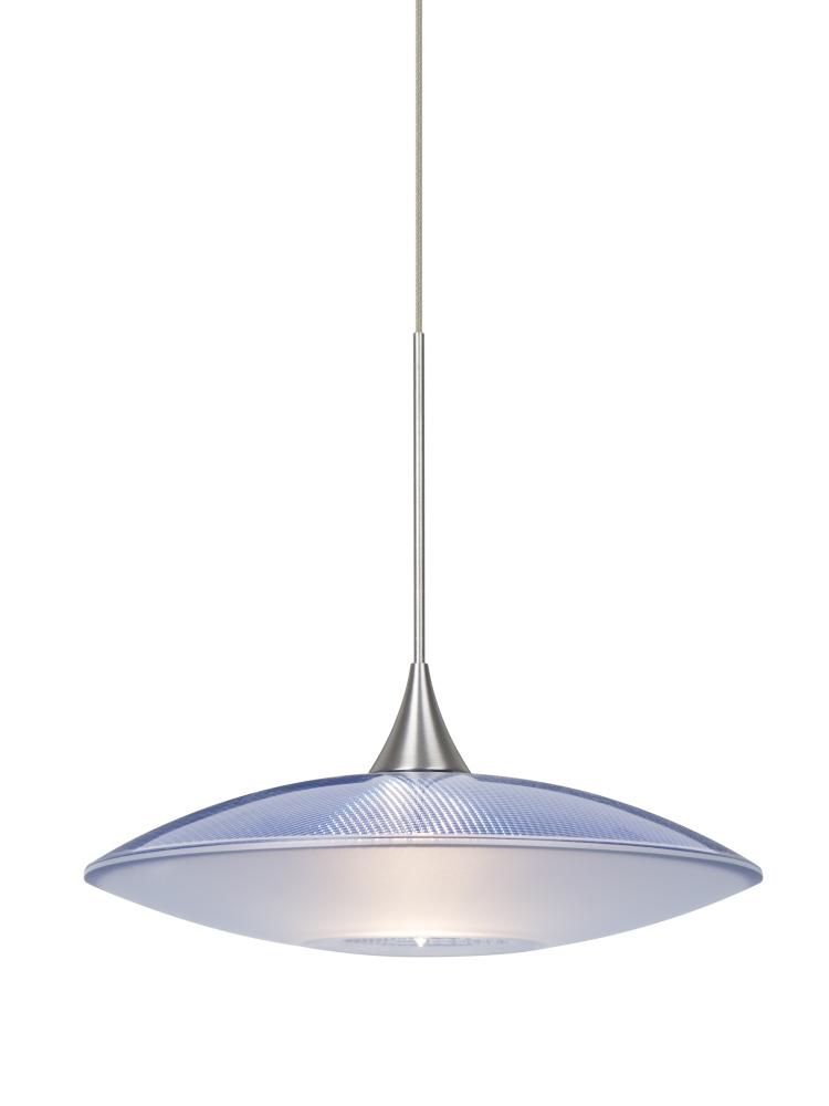 Besa Pendant Spazio Satin Nickel Blue/Frost 1x5W LED