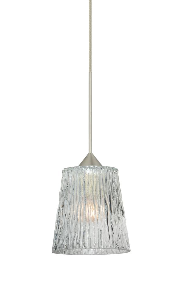 Besa Pendant Nico 4 Satin Nickel Clear Stone 1x5W LED