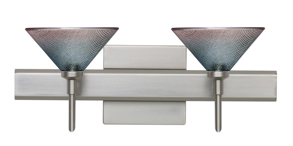 Besa Wall With SQ Canopy Kona Satin Nickel Bi-Color 2x5W LED