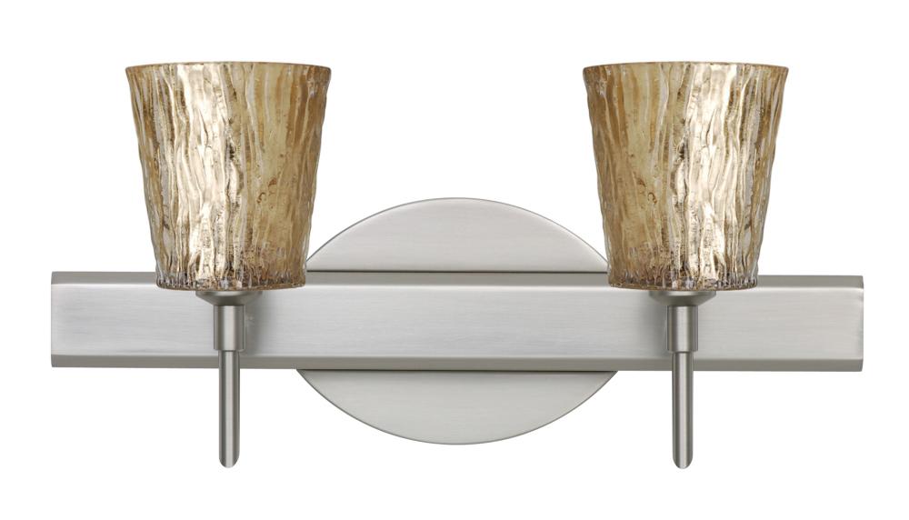 Besa Wall Nico 4 Satin Nickel Stone Gold Foil 2x5W LED