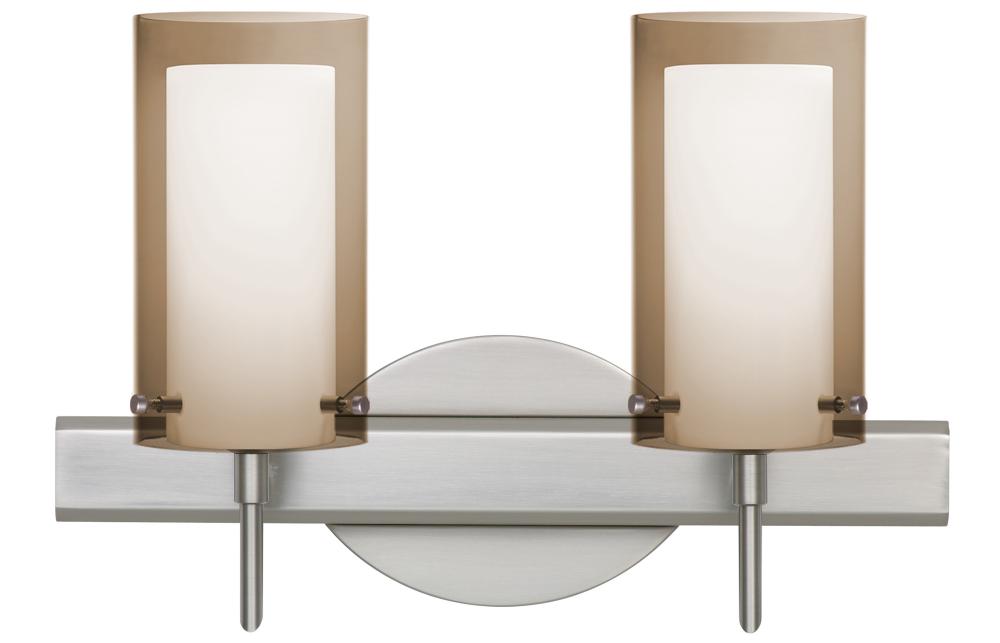 Besa Pahu 4 Wall 2SW Transparent Smoke/Opal Satin Nickel 2x40W G9