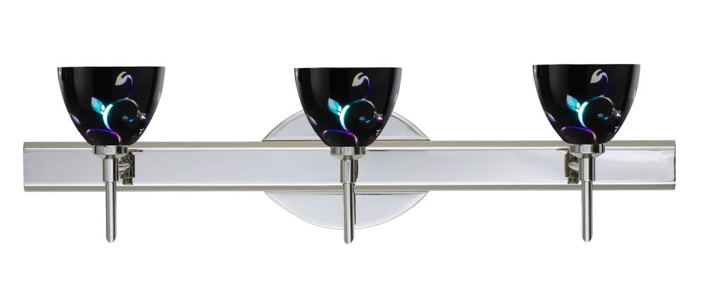 Besa Divi Wall 3SW Black Dicro Vine Chrome 3x5W LED