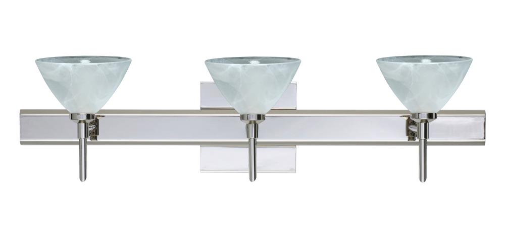 Besa Wall With SQ Canopy Domi Chrome Marble 3x5W LED