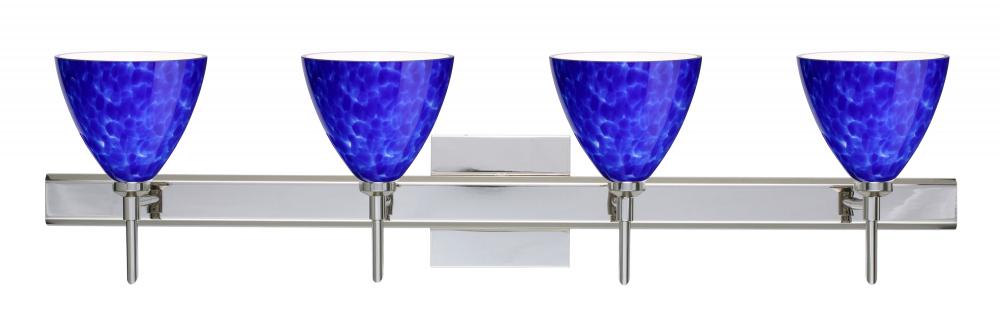 Besa Wall With SQ Canopy Mia Chrome Blue Cloud 4x40W G9