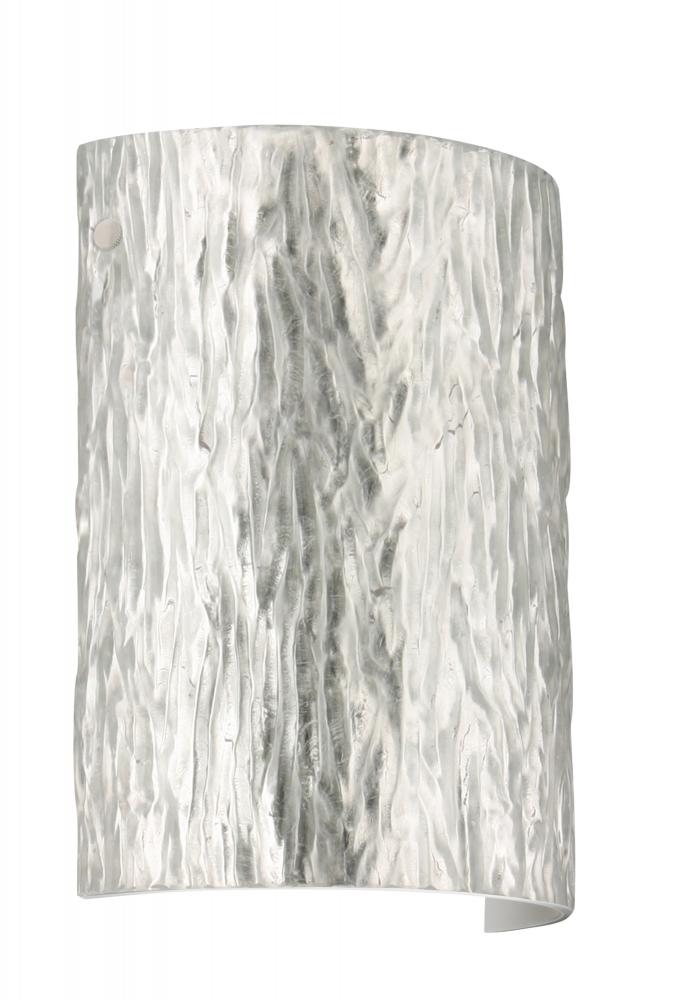 Besa Tamburo Stone LED Wall Stone Silver Foil Polished Nickel 1x8W LED