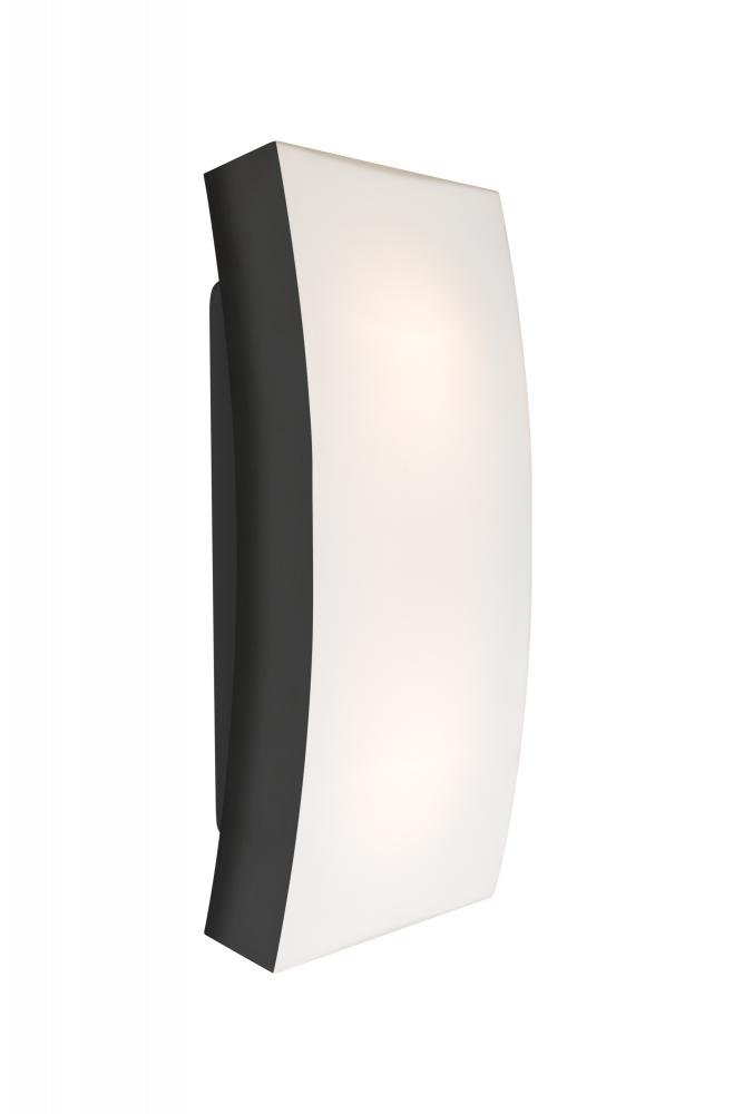 Besa, Billow 15 Outdoor Sconce, Opal/Black, Black Finish, 2x60W Medium Base