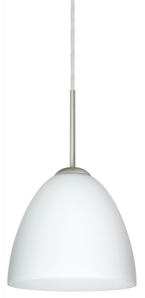 Besa Vila Pendant For Multiport Canopy Satin Nickel Opal Matte 1x60W Medium Base