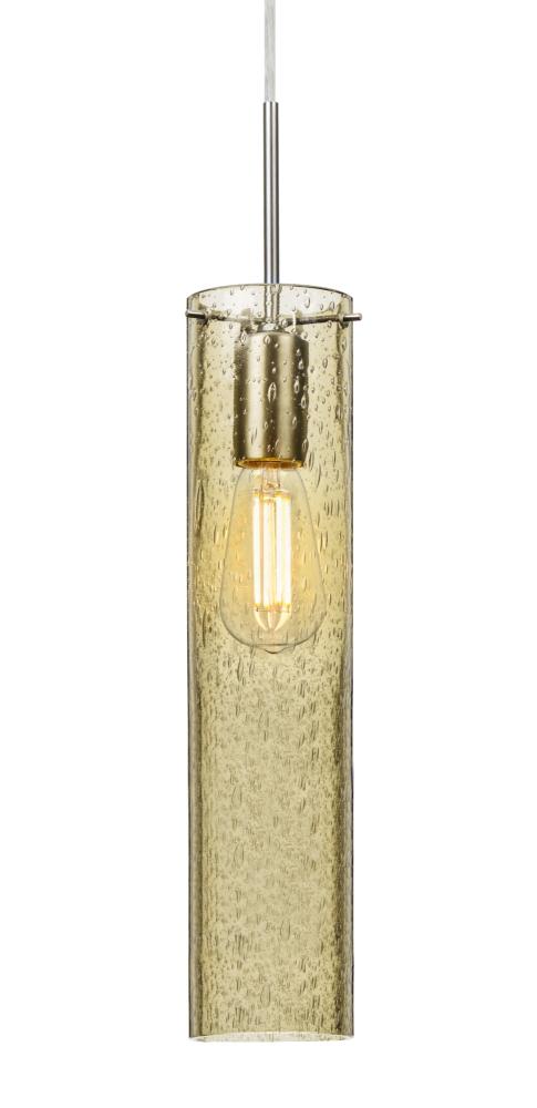 Besa, Juni 16 Pendant For Multiport Canopy, Gold Bubble, Satin Nickel, 1x4W LED Filam