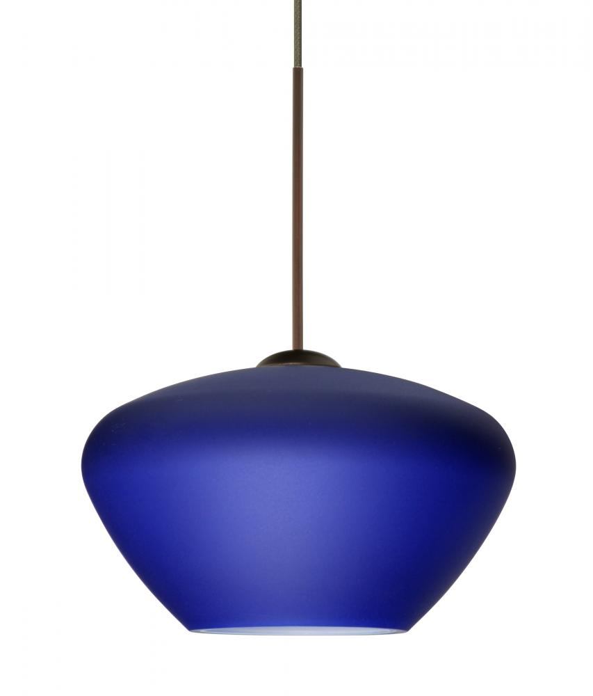 Besa Pendant Peri Bronze Blue Matte 1x5W LED, 15Ft. Cord