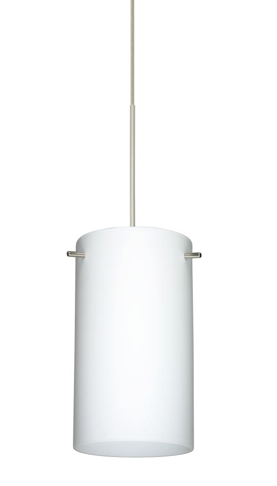 Besa Stilo 7 Pendant for Multiport Canopy Satin Nickel Opal Matte 1x50W Halogen