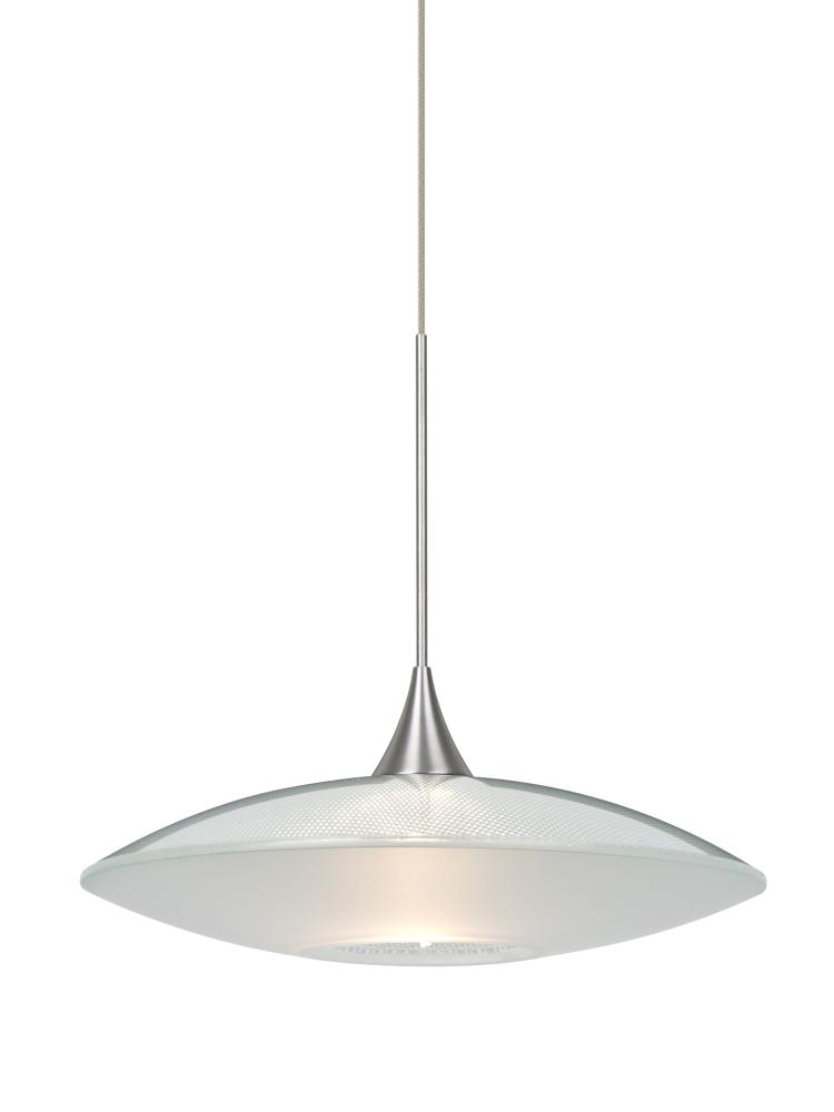 Besa Pendant Spazio Satin Nickel Clear/Frost 1x50W Halogen