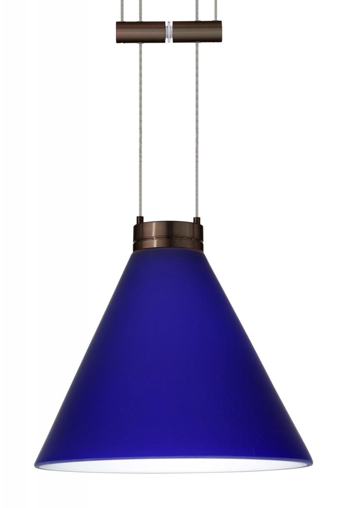 Besa Pendant Kani Bronze Cobalt Blue Matte 1x50W Halogen