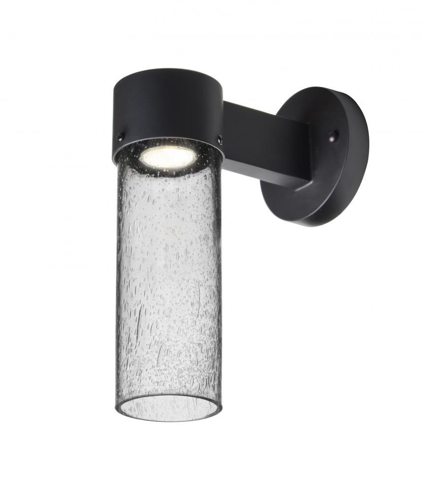 Besa, Juni 10 Outdoor Sconce, Clear Bubble, Black Finish, 1x4W LED