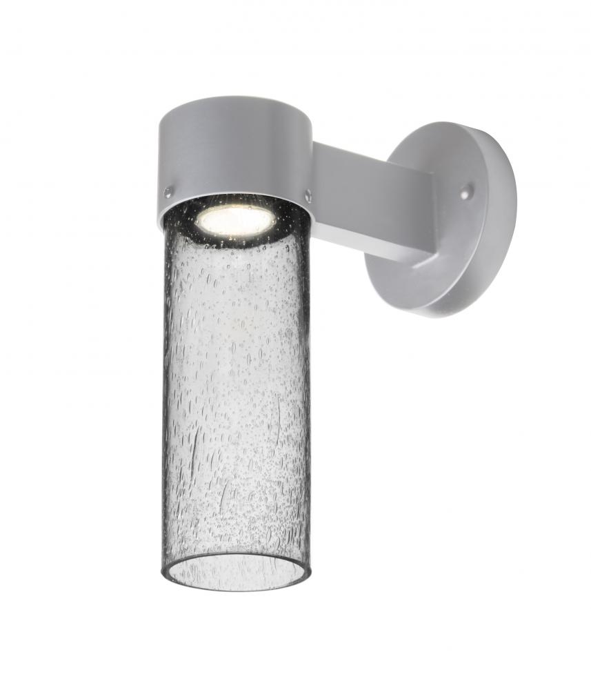 Besa, Juni 10 Outdoor Sconce, Clear Bubble, Silver Finish, 1x4W LED