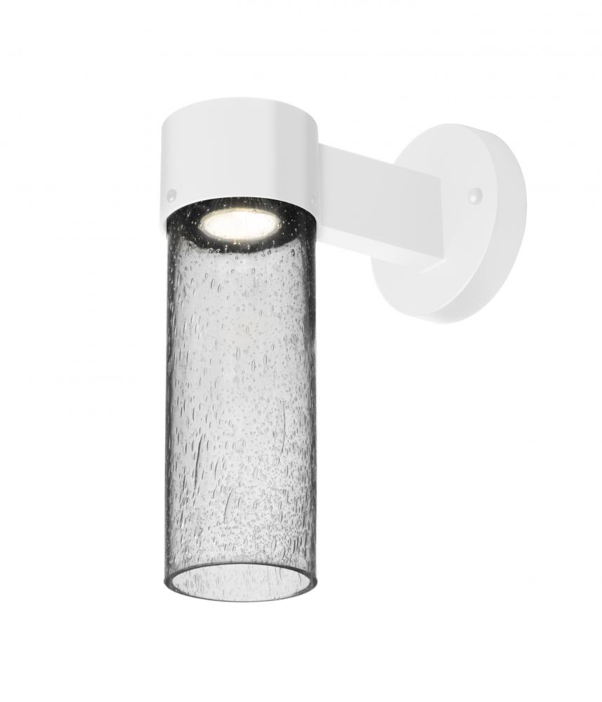 Besa, Juni 10 Outdoor Sconce, Clear Bubble, White Finish, 1x4W LED